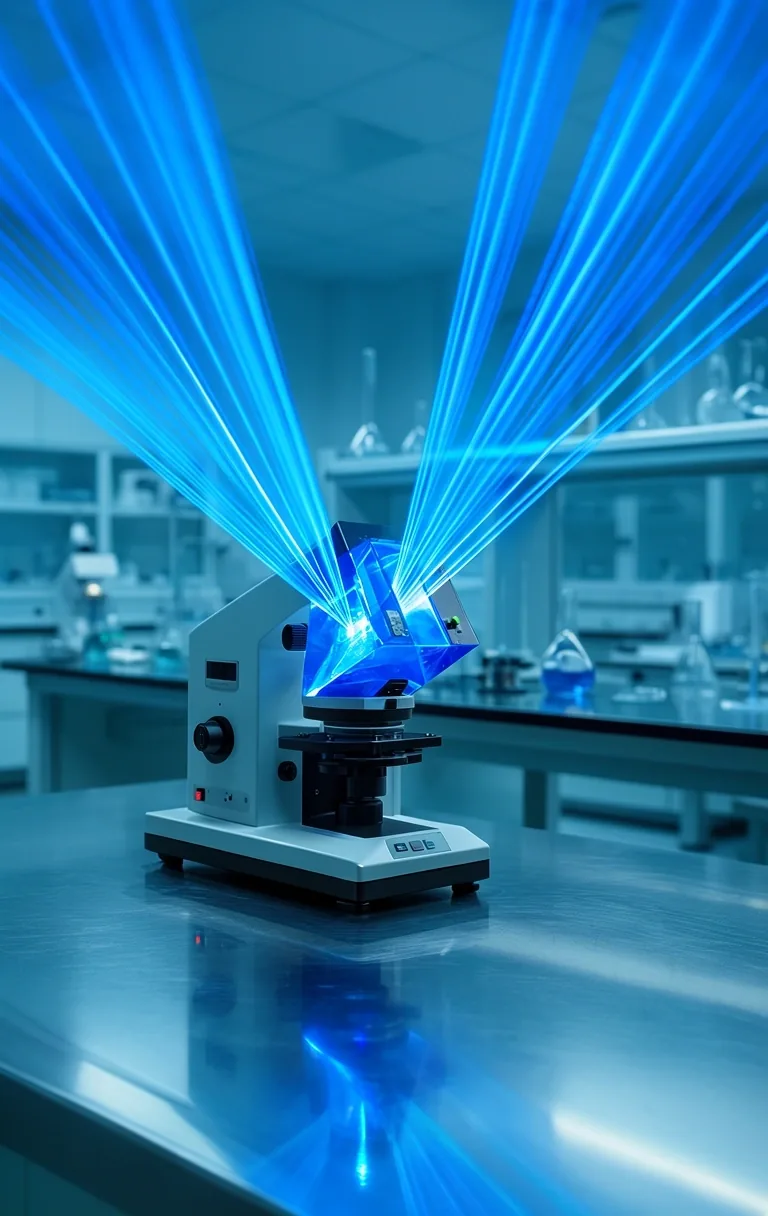 Scientific light refraction in a laboratory setting